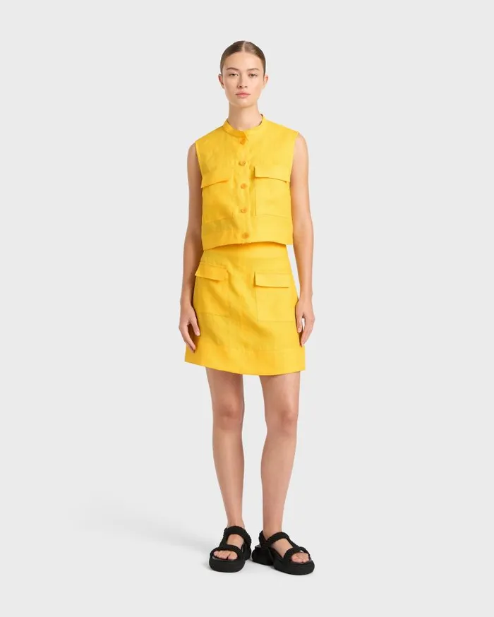 BONDI BORN Matching Separates Delphi Mini Skirt 8211 Daffodil 8211 Women