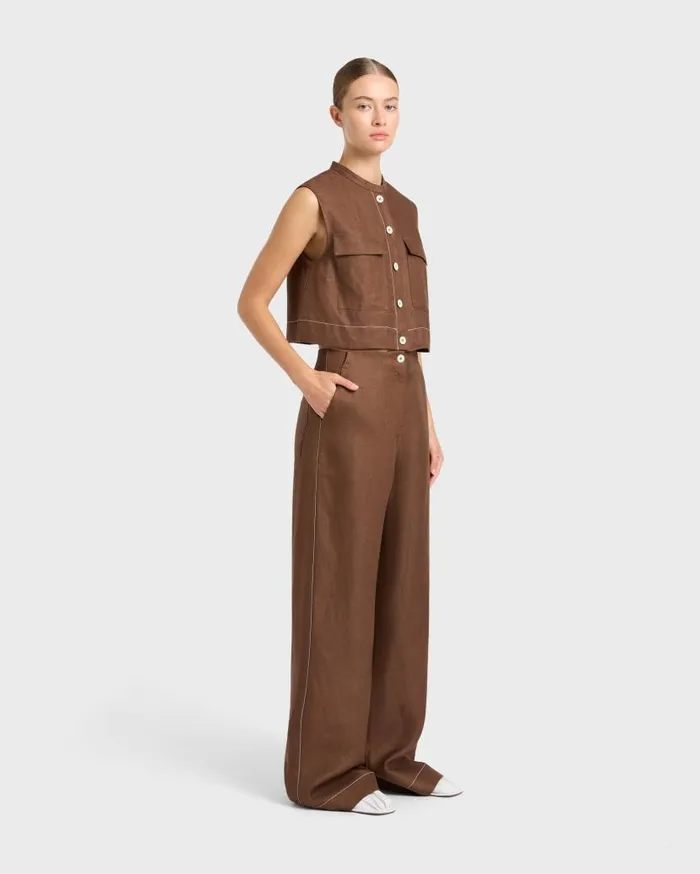 BONDI BORN Matching Separates Delphi Tailored Pant 8211 Cocoa 8211 Women