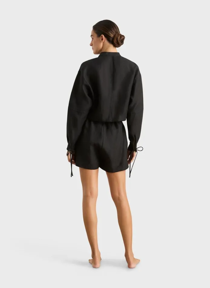 BONDI BORN Matching Separates Delphi Tie Shirt 8211 Black 8211 Women