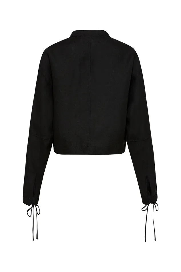 BONDI BORN Matching Separates Delphi Tie Shirt 8211 Black 8211 Women