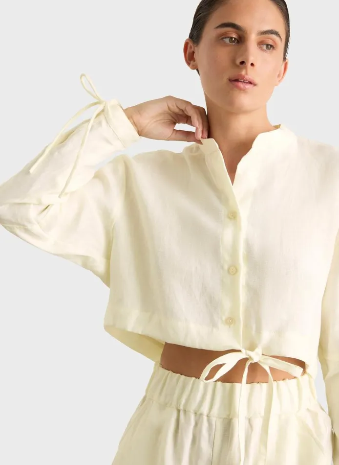 BONDI BORN Matching Separates Delphi Tie Shirt 8211 Porcelain 8211 Women