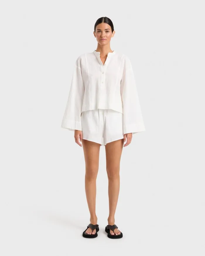 BONDI BORN Matching Separates Hastings Organic Cotton Relaxed Sleeve Top 8211 White 8211 Women BONDI BORN Matching Separates Hastings Organic Cotton Relaxed Sleeve Top 8211 White 8211 Women