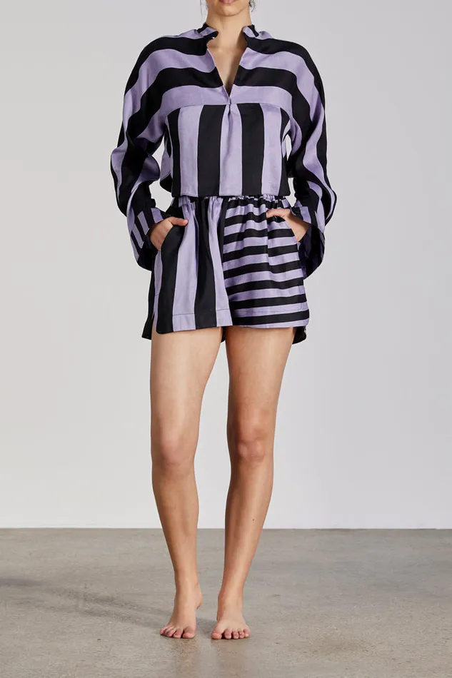 BONDI BORN Matching Separates Ios Shirt 8211 Purple Stripe 8211 Women