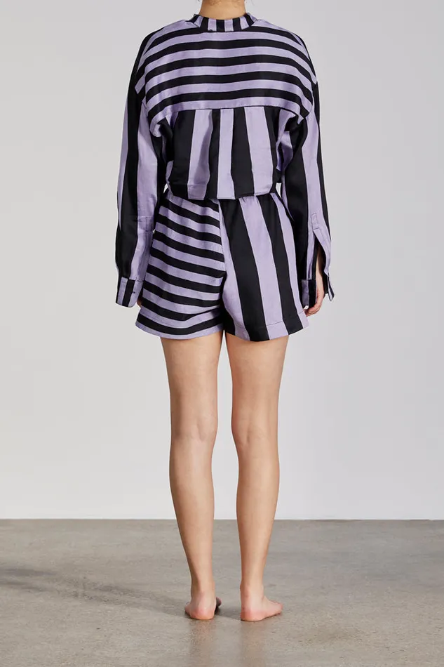 BONDI BORN Matching Separates Ios Shirt 8211 Purple Stripe 8211 Women