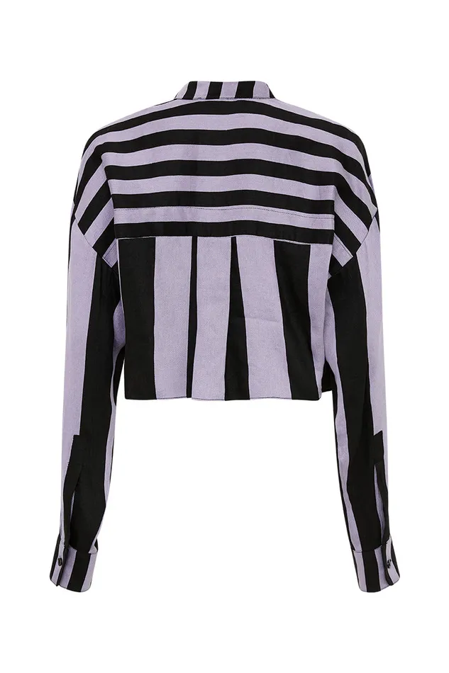 BONDI BORN Matching Separates Ios Shirt 8211 Purple Stripe 8211 Women