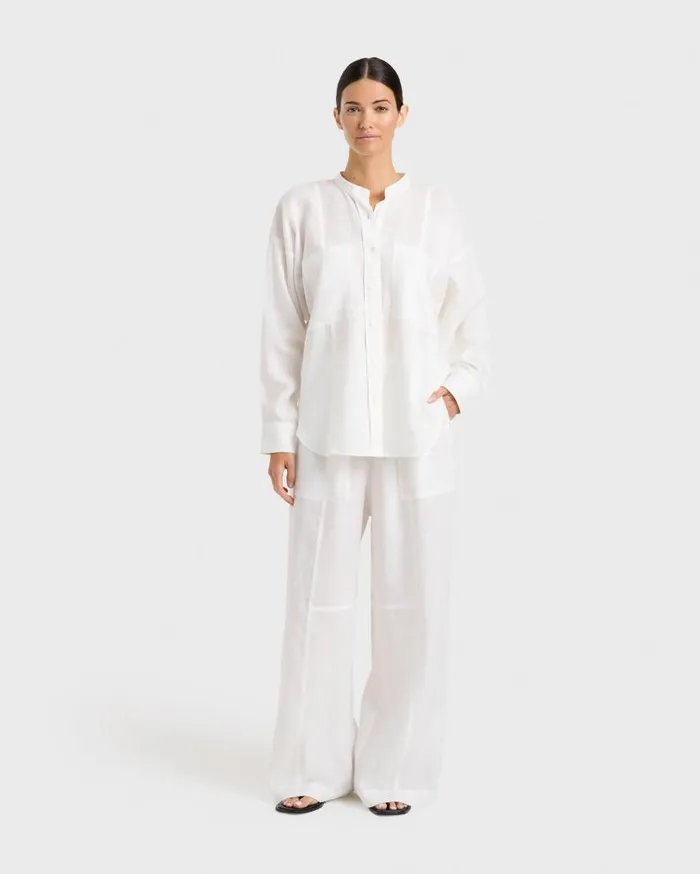 BONDI BORN Matching Separates Leiden Long Sleeve Shirt 8211 White 8211 Women