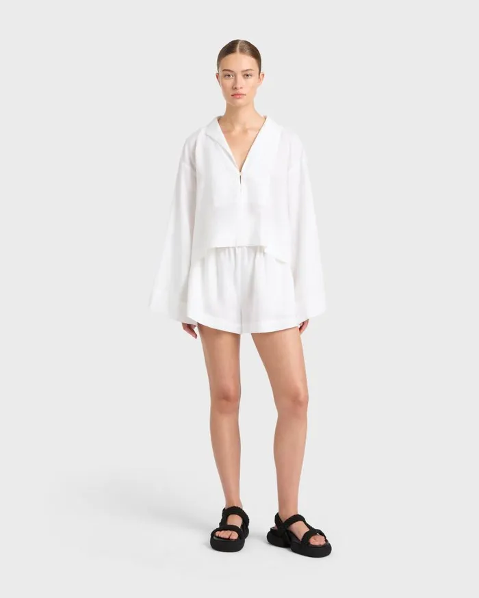 BONDI BORN Matching Separates Leiden Long Sleeve Top 8211 White 8211 Women
