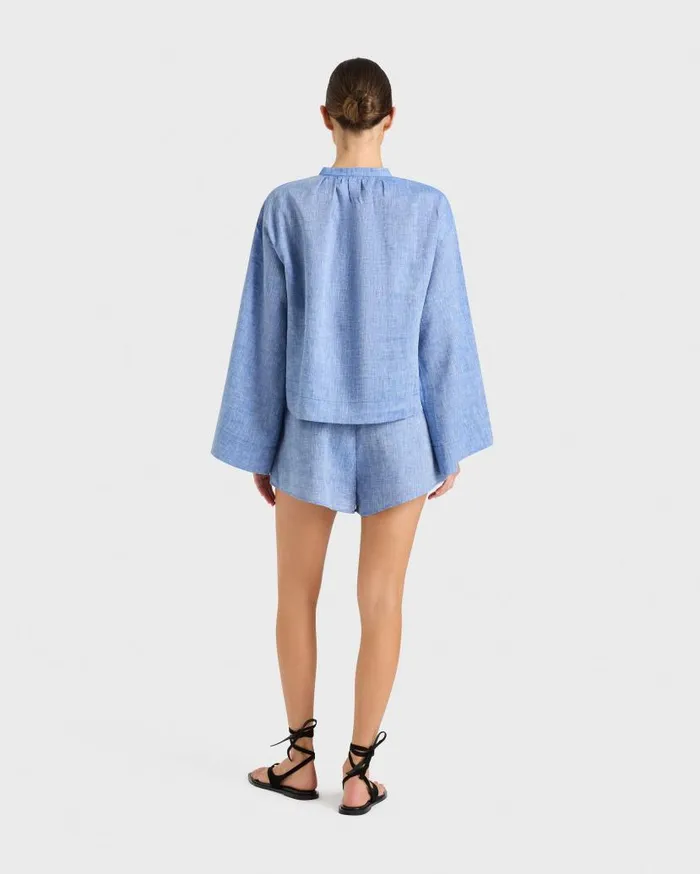 BONDI BORN Matching Separates Leiden Relaxed Sleeve Top 8211 Denim 8211 Women
