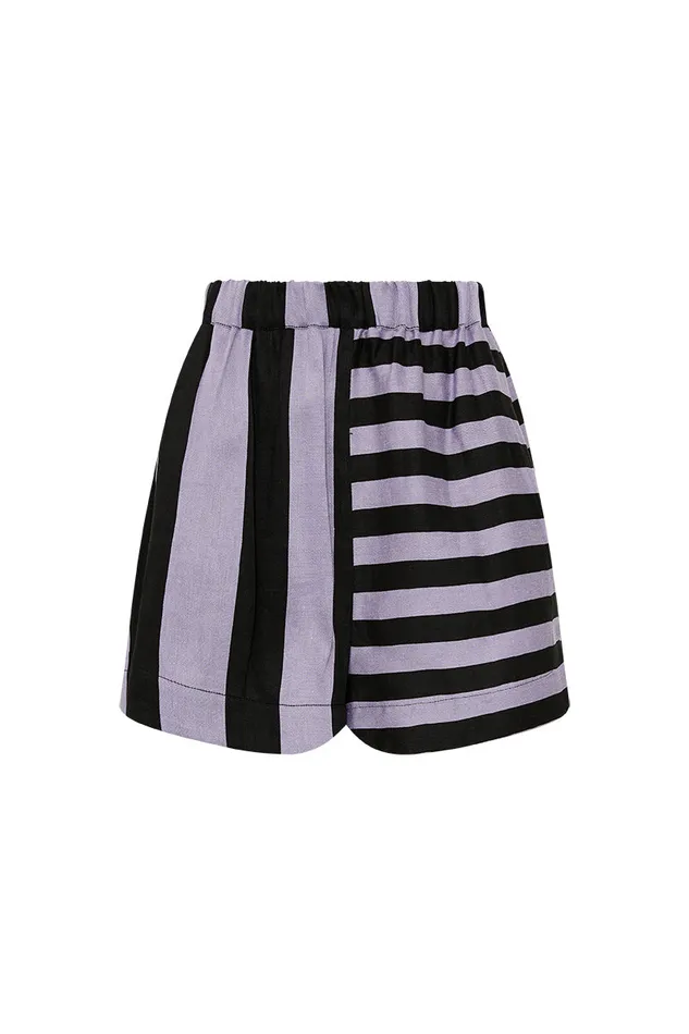 BONDI BORN Pants and Shorts Ios Short 8211 Purple Stripe 8211 Women