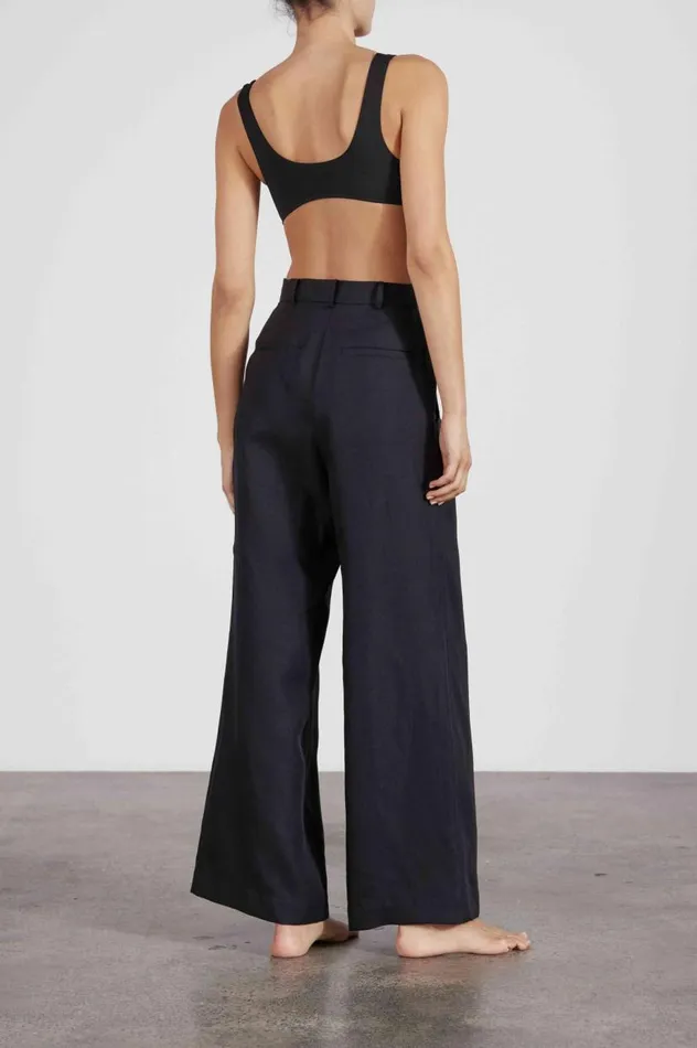 BONDI BORN Pants and Shorts Komodo Organic Linen Trouser 8211 Black 8211 Women