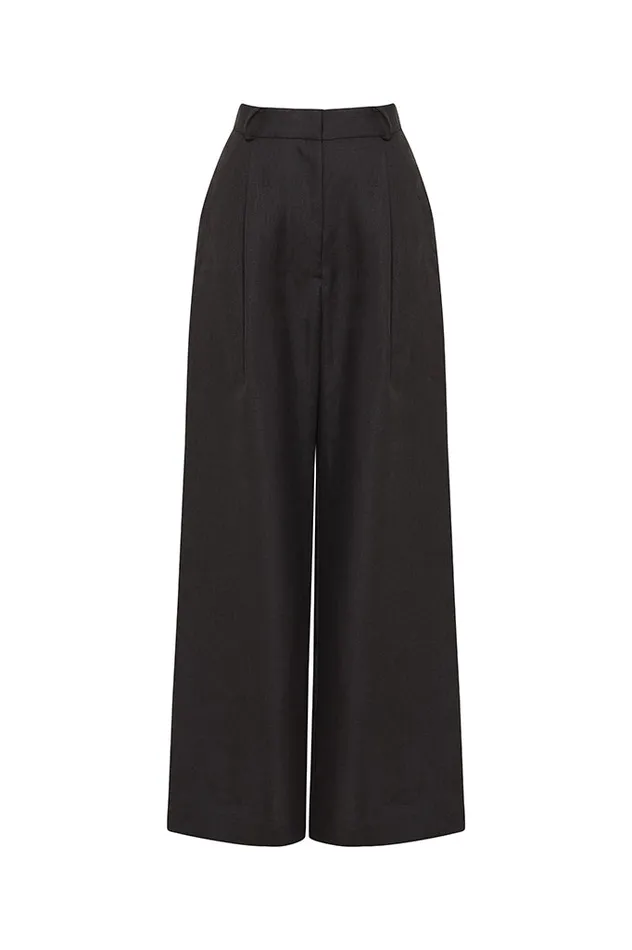 BONDI BORN Pants and Shorts Komodo Organic Linen Trouser 8211 Black 8211 Women