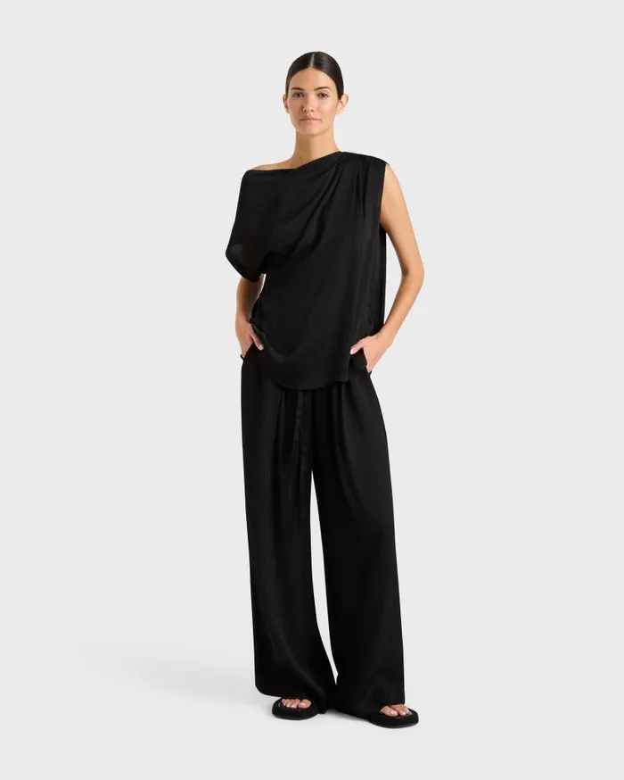 BONDI BORN Shirts and Tops Ardea Draped One Shoulder Top 8211 Black 8211 Women BONDI BORN Shirts and Tops Ardea Draped One Shoulder Top 8211 Black 8211 Women