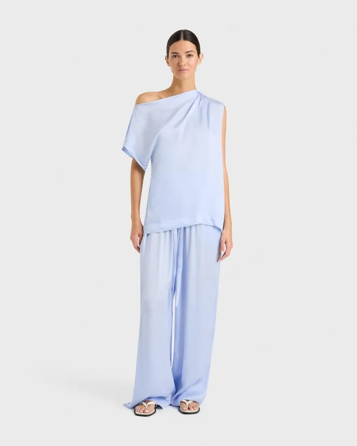 BONDI BORN Shirts and Tops Ardea Draped One Shoulder Top 8211 Hydrangea 8211 Women