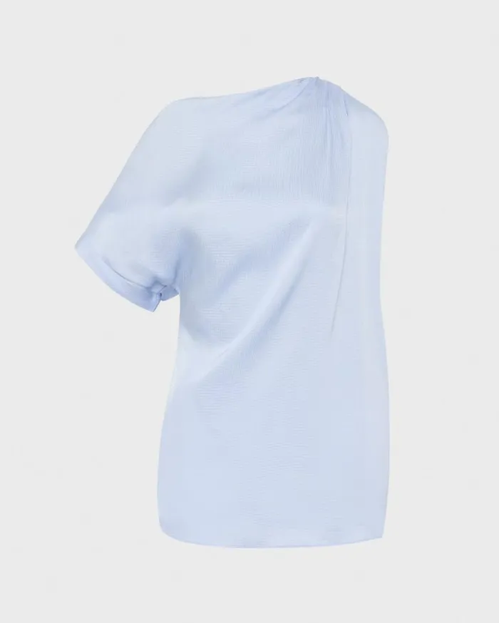 BONDI BORN Shirts and Tops Ardea Draped One Shoulder Top 8211 Hydrangea 8211 Women