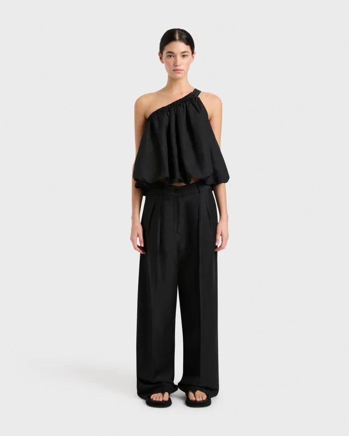 BONDI BORN Shirts and Tops Bormio One Shoulder Top 8211 Black 8211 Women