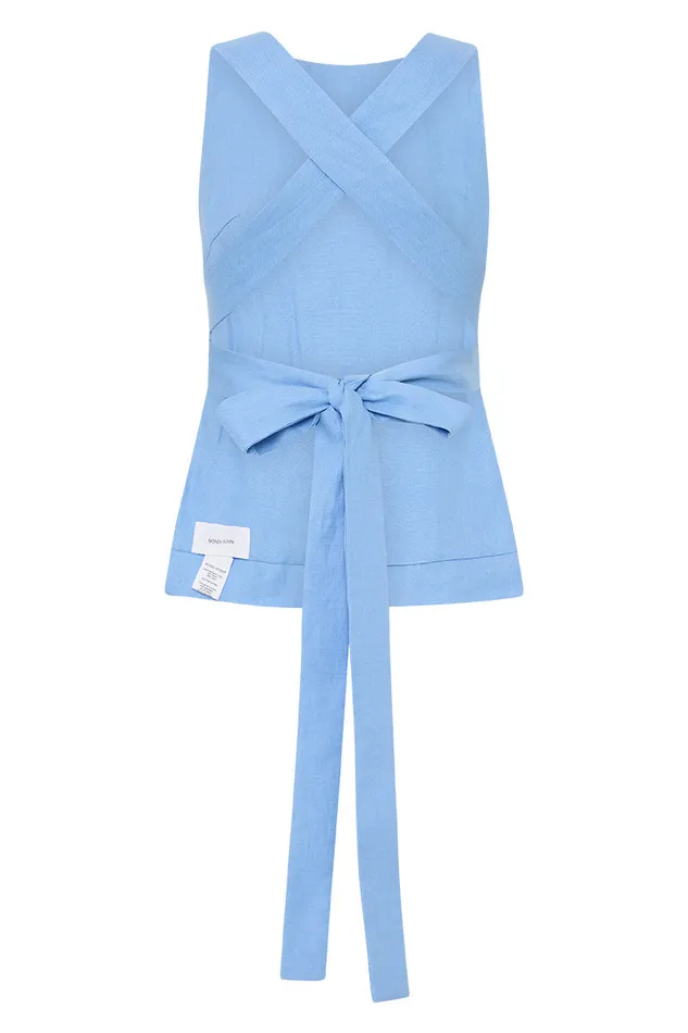 BONDI BORN Shirts and Tops Cabagan Tie Top 8211 Periwinkle 8211 Women