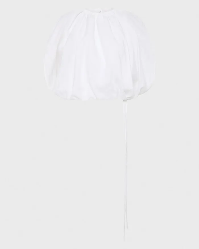 BONDI BORN Shirts and Tops Leiden Organic Linen Bubble Top 8211 White 8211 Women