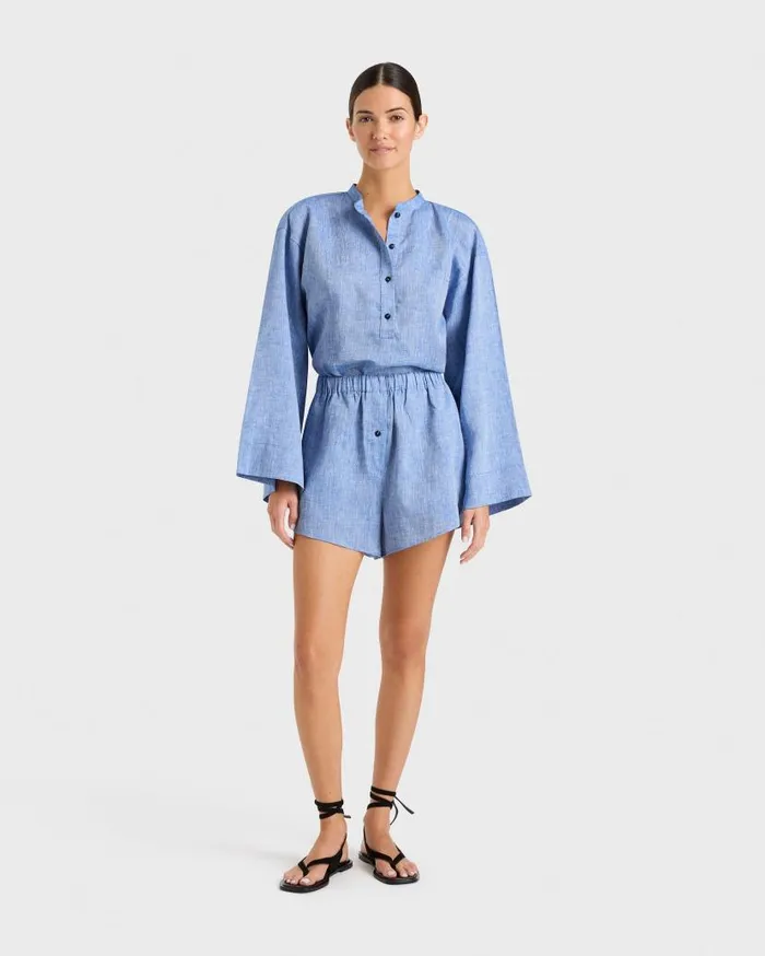 BONDI BORN Shirts and Tops Leiden Relaxed Sleeve Top 8211 Denim 8211 Women