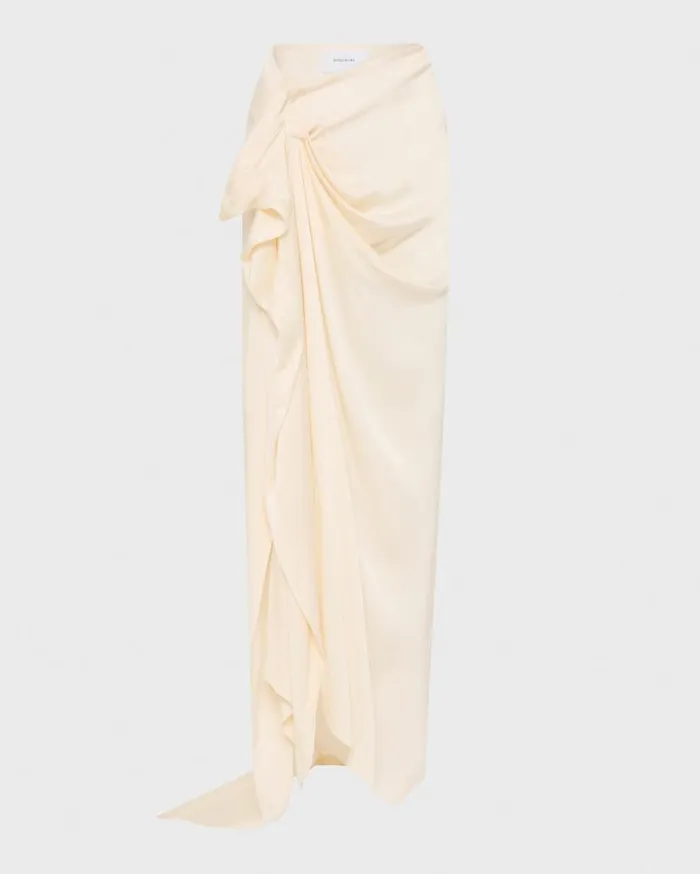 BONDI BORN Skirts Ardea Draped Skirt 8211 Pearl 8211 Women