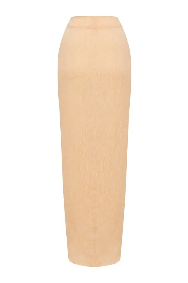 BONDI BORN Skirts Organic Linen Tie Front Draped Skirt 8211 Stardust 8211 Women