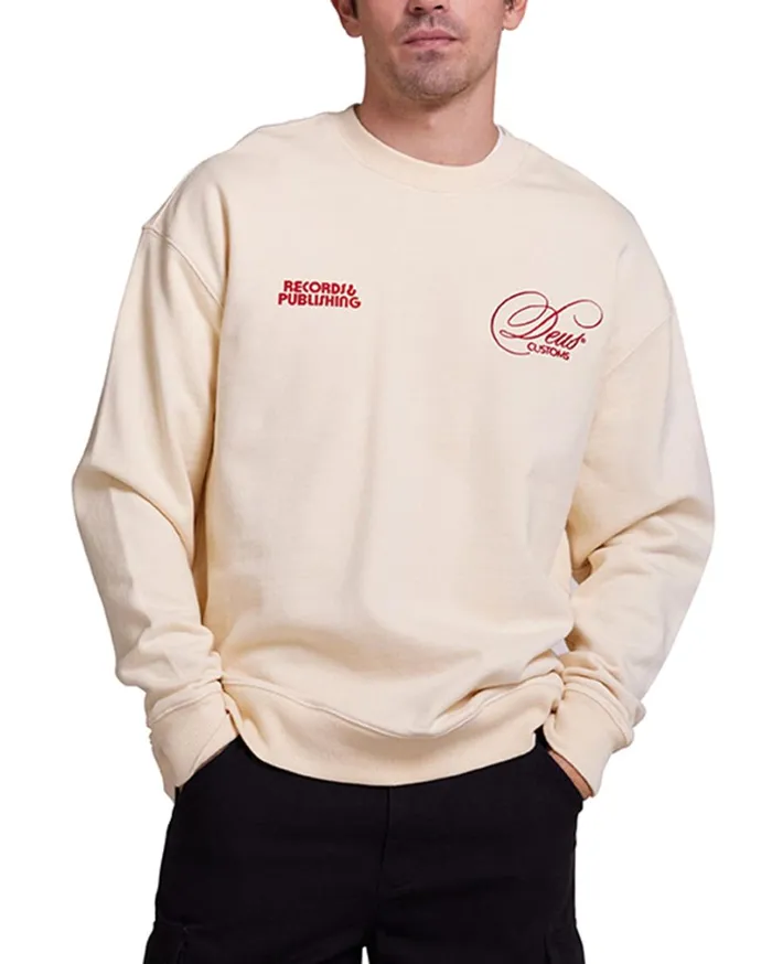 Caution Crew 8211 Dirty White Men Deus Ex Machina Hoodies and Sweaters