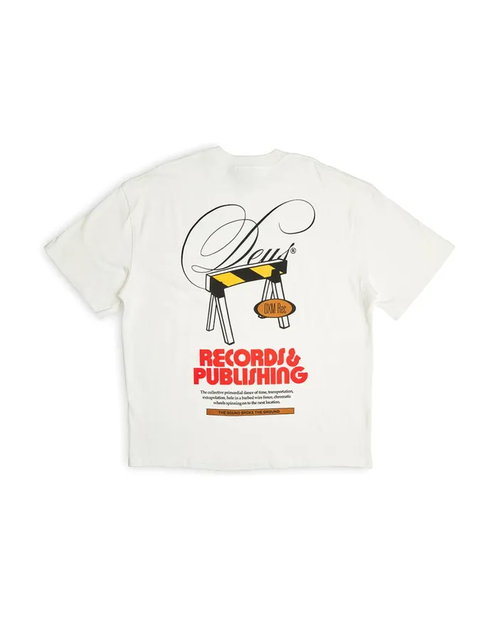 Caution Tee 8211 Vintage White Men Deus Ex Machina Tees Caution Tee 8211 Vintage White Men Deus Ex Machina Tees