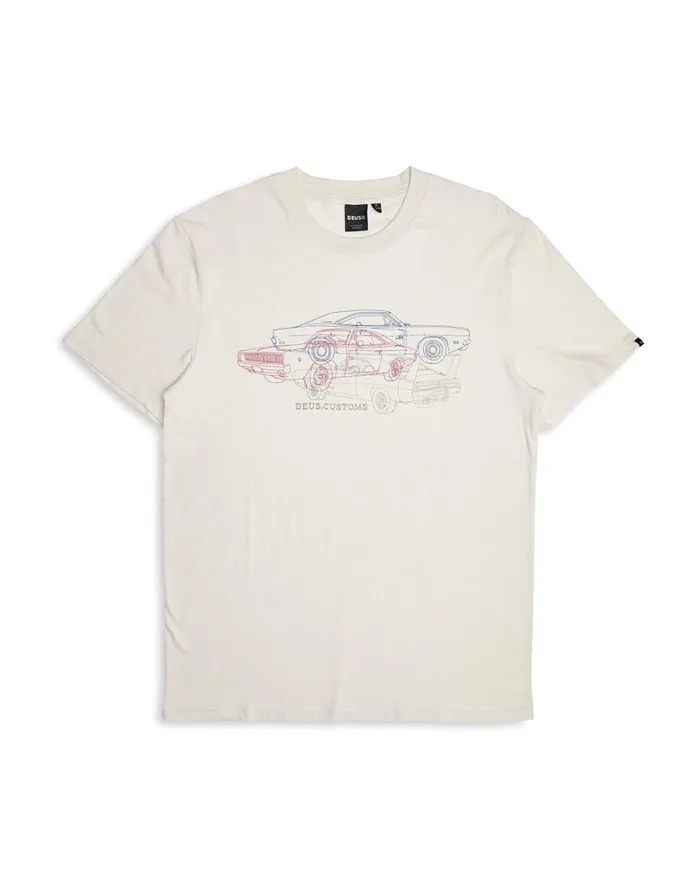 Charger Tee 8211 Vintage White MenWomen Deus Ex Machina Tees Charger Tee 8211 Vintage White MenWomen Deus Ex Machina Tees