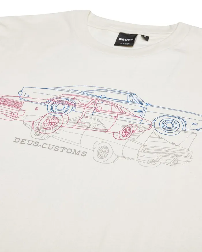Charger Tee 8211 Vintage White MenWomen Deus Ex Machina Tees Charger Tee 8211 Vintage White MenWomen Deus Ex Machina Tees