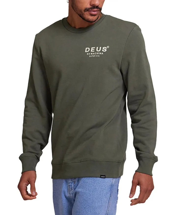 Chatterbox Crew 8211 Lichen Green Men Deus Ex Machina Hoodies and Sweaters