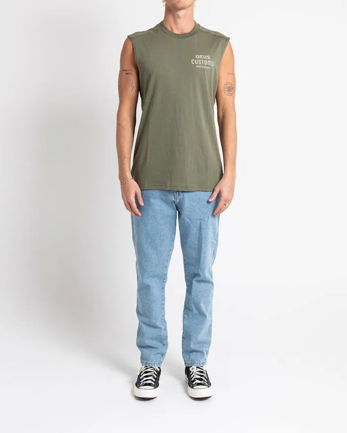 Chrome Muscle 8211 Lichen Green Men Deus Ex Machina Tees Chrome Muscle 8211 Lichen Green Men Deus Ex Machina Tees
