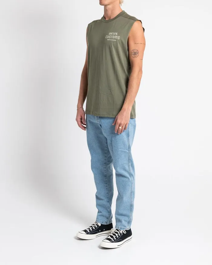 Chrome Muscle 8211 Lichen Green Men Deus Ex Machina Tees Chrome Muscle 8211 Lichen Green Men Deus Ex Machina Tees