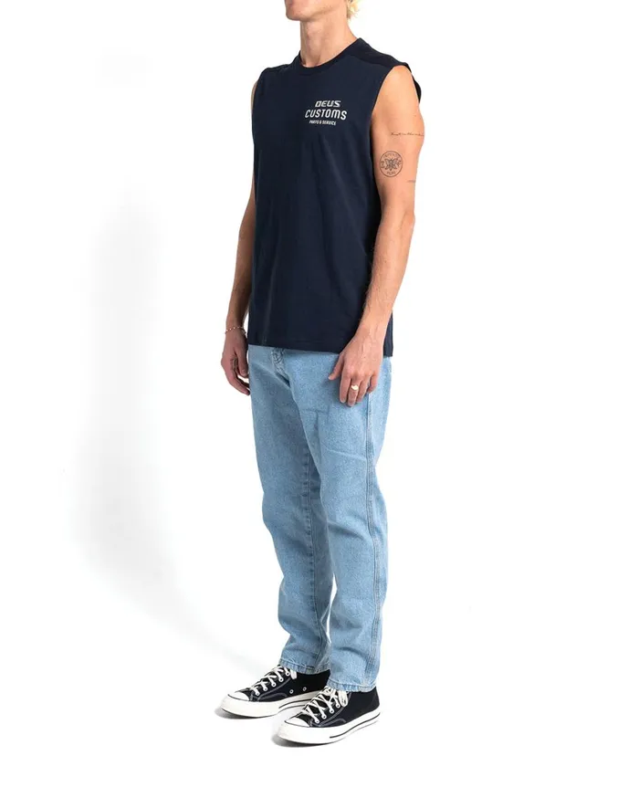 Chrome Muscle 8211 Navy Men Deus Ex Machina Tees Chrome Muscle 8211 Navy Men Deus Ex Machina Tees