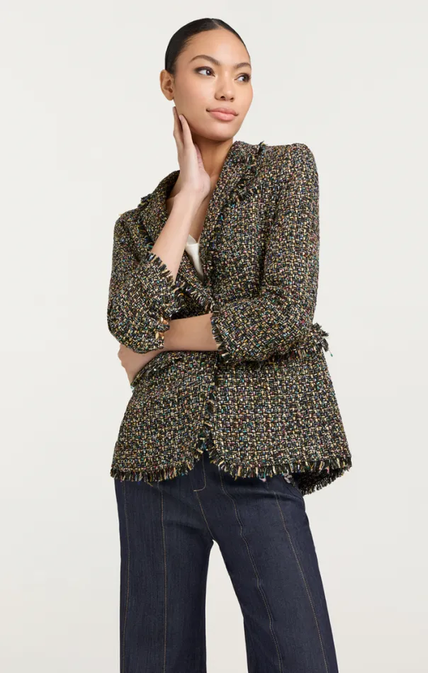 Cinq A Sept Blazers Women Confetti Tweed Khloe Blazer Black Multi