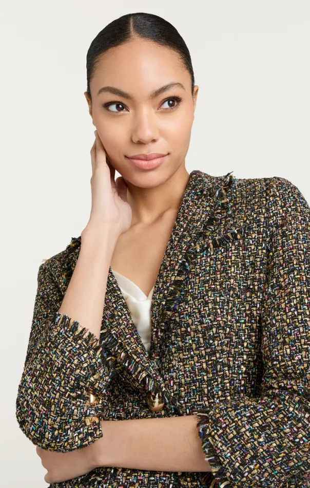 Cinq A Sept Blazers Women Confetti Tweed Khloe Blazer Black Multi