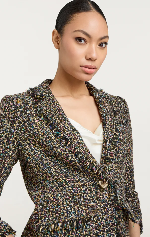 Cinq A Sept Blazers Women Confetti Tweed Khloe Blazer Black Multi