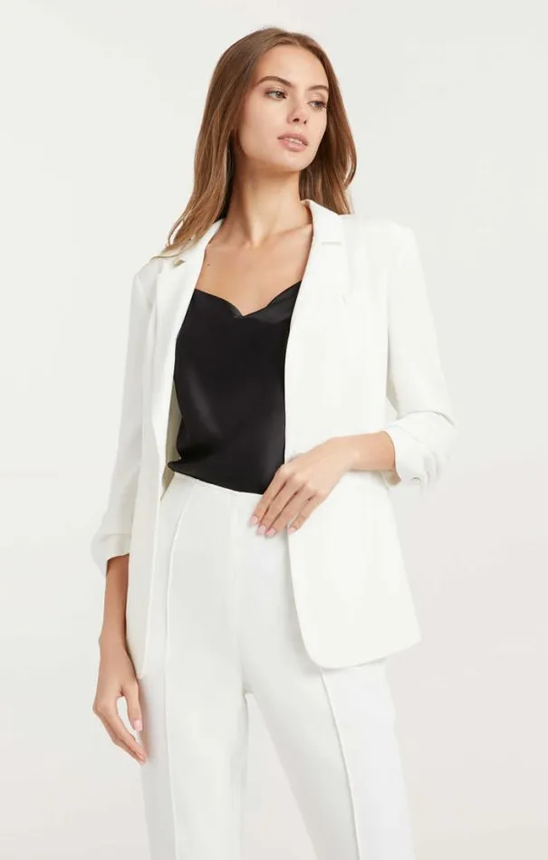 Cinq A Sept Blazers Women Crepe Khloe Blazer Ivory