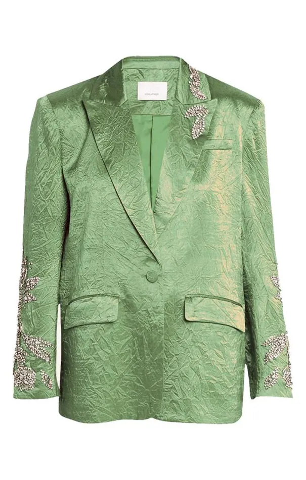 Cinq A Sept Blazers Women Crystal Floral Embellished Cheyenne Blazer Bonsai