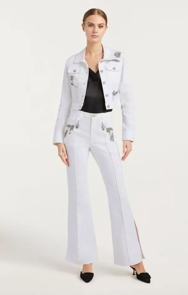 Cinq A Sept Blazers Women Crystal Floral Regina Jacket White