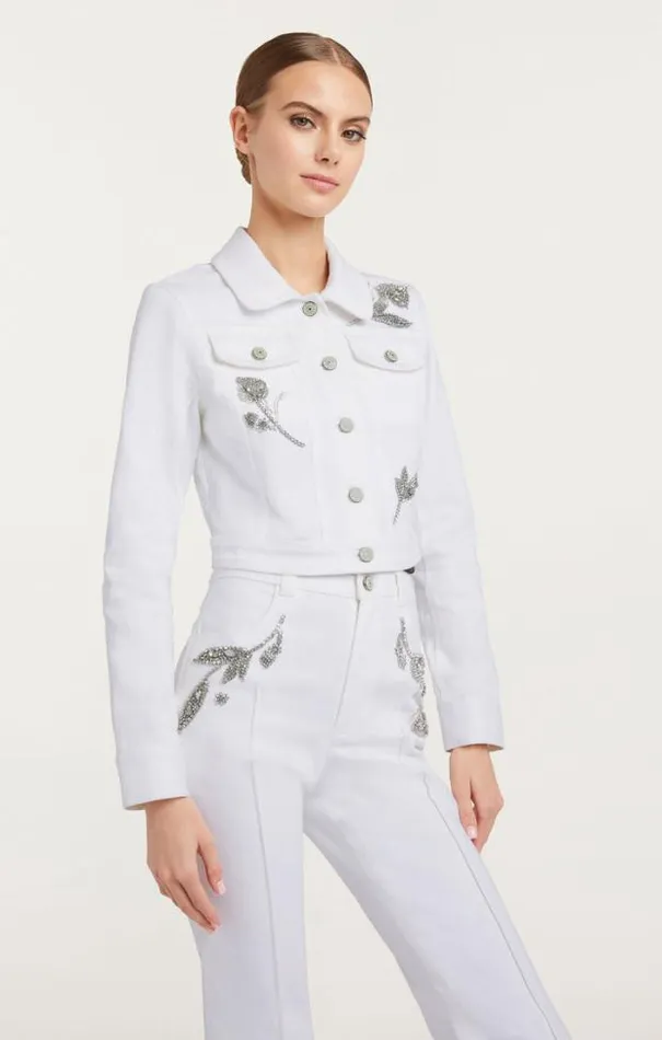 Cinq A Sept Blazers Women Crystal Floral Regina Jacket White