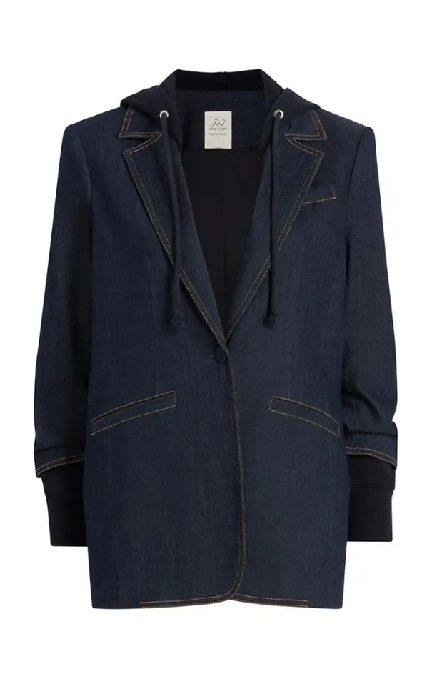 Cinq A Sept Blazers Women Denim Hooded Khloe Blazer Indigo