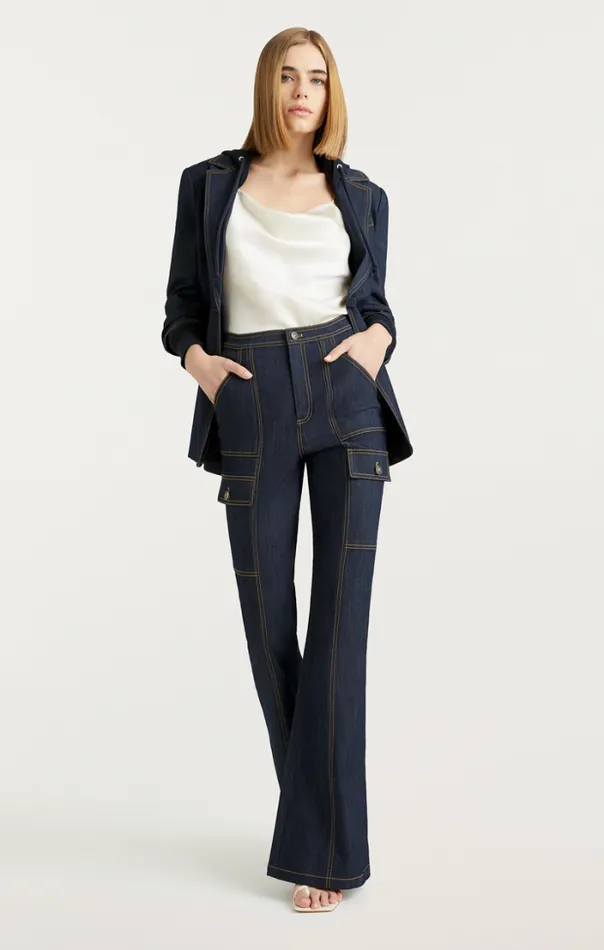 Cinq A Sept Blazers Women Denim Hooded Khloe Blazer Indigo