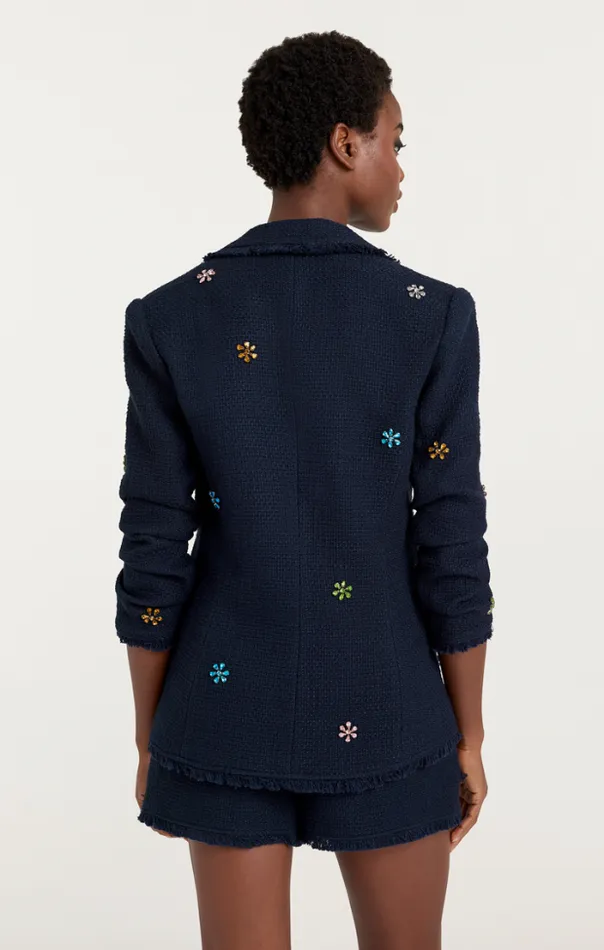 Cinq A Sept Blazers Women Ditsy Floral Boucle Khloe Blazer Navy