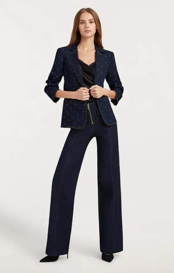 Cinq A Sept Blazers Women Ditsy Rhinestone Khloe Blazer Indigo