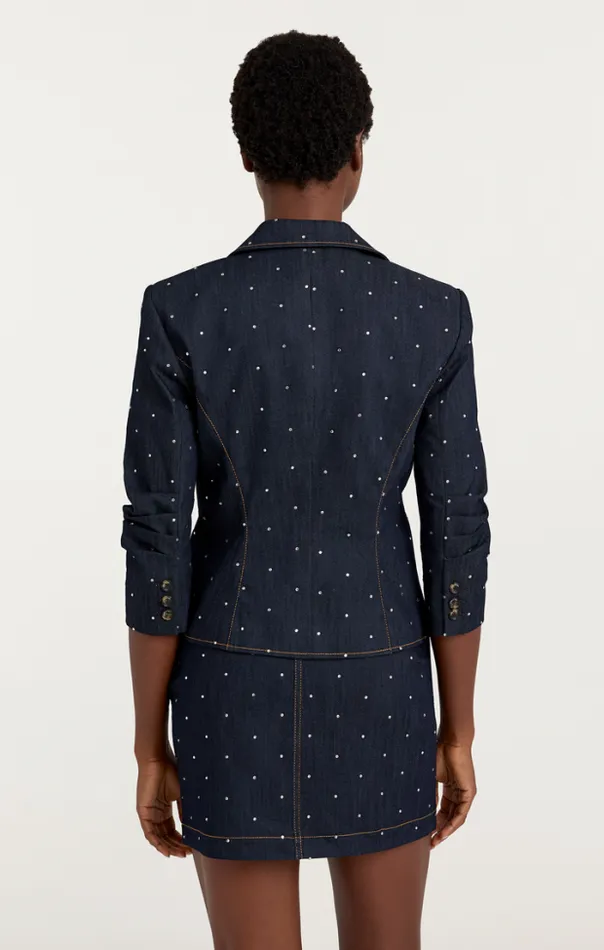 Cinq A Sept Blazers Women Ditsy Rhinestone Le Petit Khloe Blazer Indigo