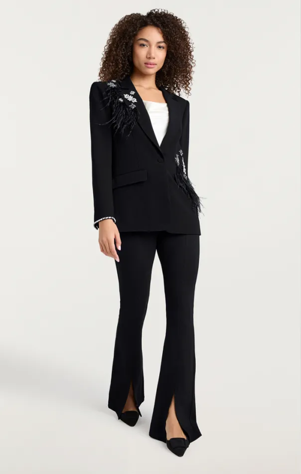 Cinq A Sept Blazers Women Feather Bouquet Jamila Blazer Black