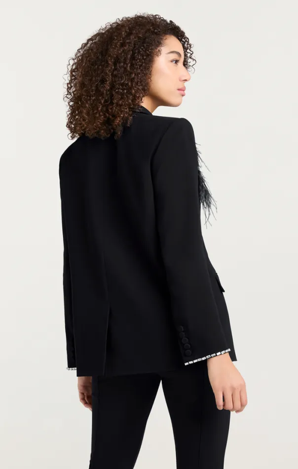 Cinq A Sept Blazers Women Feather Bouquet Jamila Blazer Black