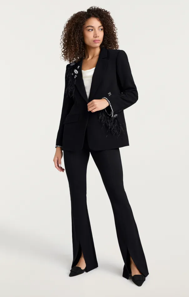 Cinq A Sept Blazers Women Feather Bouquet Jamila Blazer Black