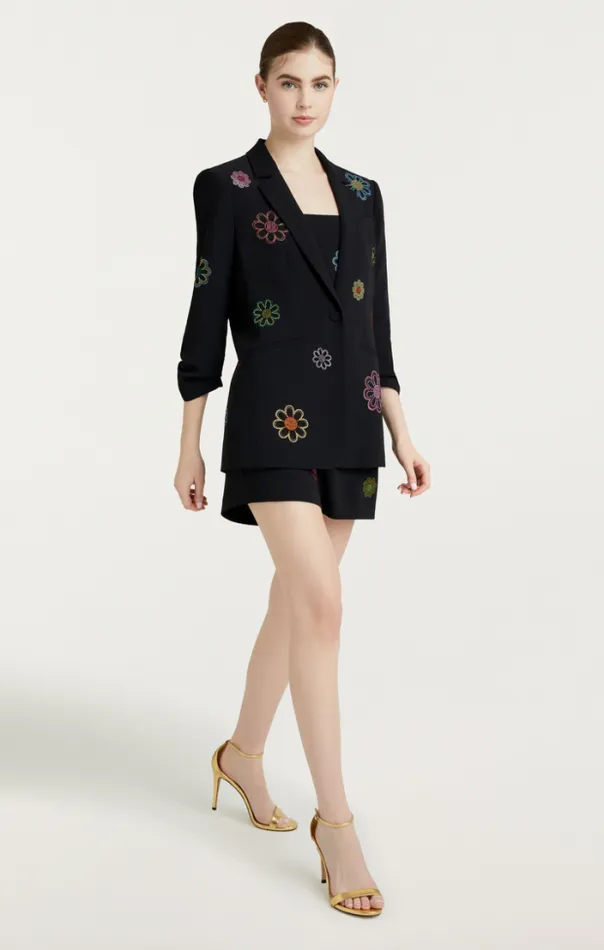 Cinq A Sept Blazers Women Heatset Daisies Khloe Blazer Black
