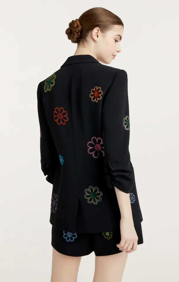 Cinq A Sept Blazers Women Heatset Daisies Khloe Blazer Black