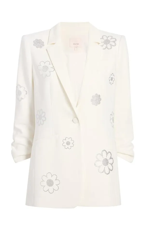 Cinq A Sept Blazers Women Heatset Daisies Khloe Blazer Ivory